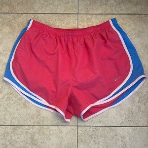 Women’s Nike DRI-FIT Pink and Blue Large Activewear Shorts